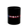 American AF flag text Mug | Black ceramic coffee mug, patriotic design